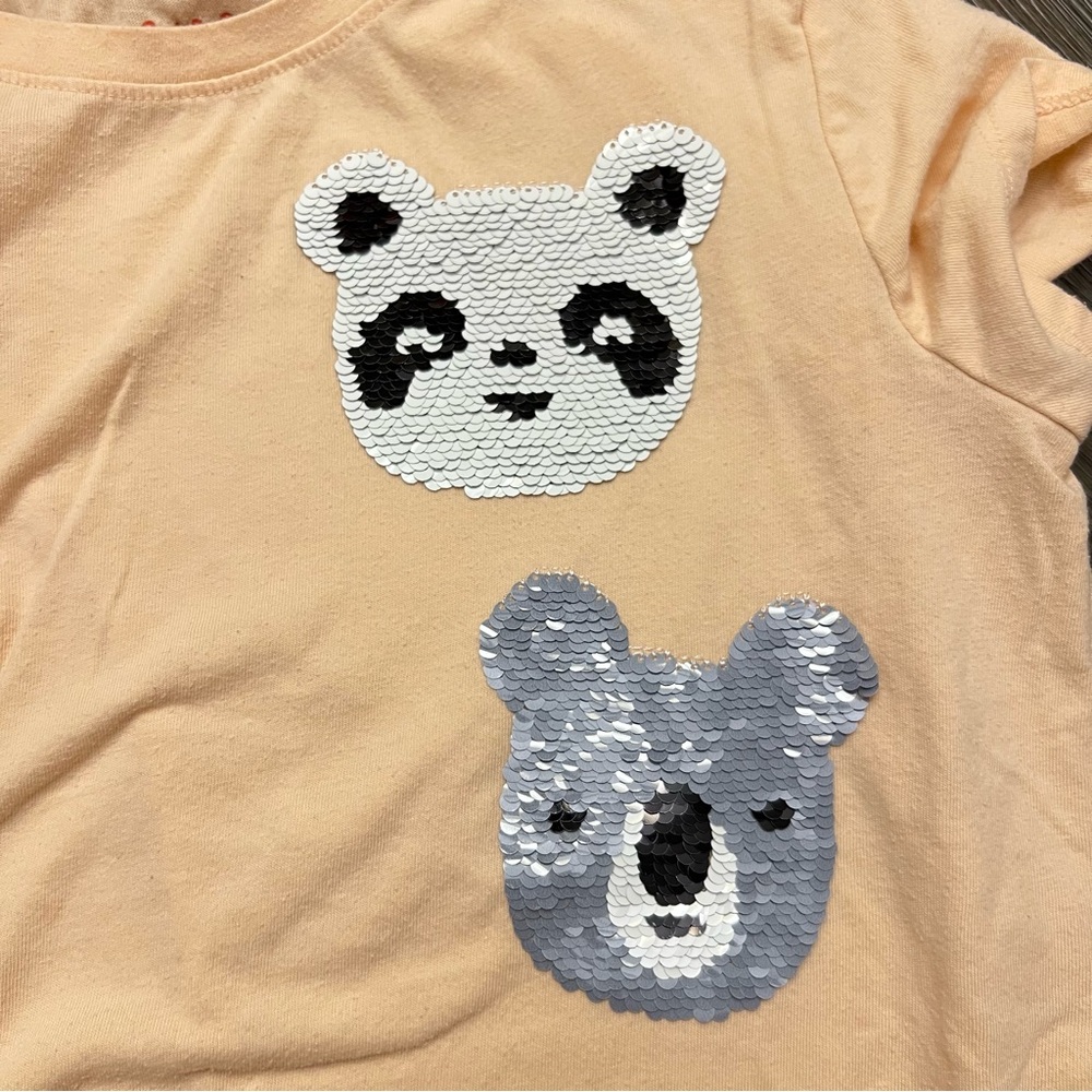Cat & Jack Girls XL 14/16 Pink Sequin Panda Koala Graphic T-Shirt - Picture 4 of 6